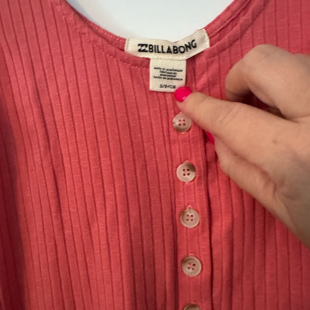 Billabong Find A Way - Rib Knit Crop Buttoned Tank Top - Picture 5 of 6